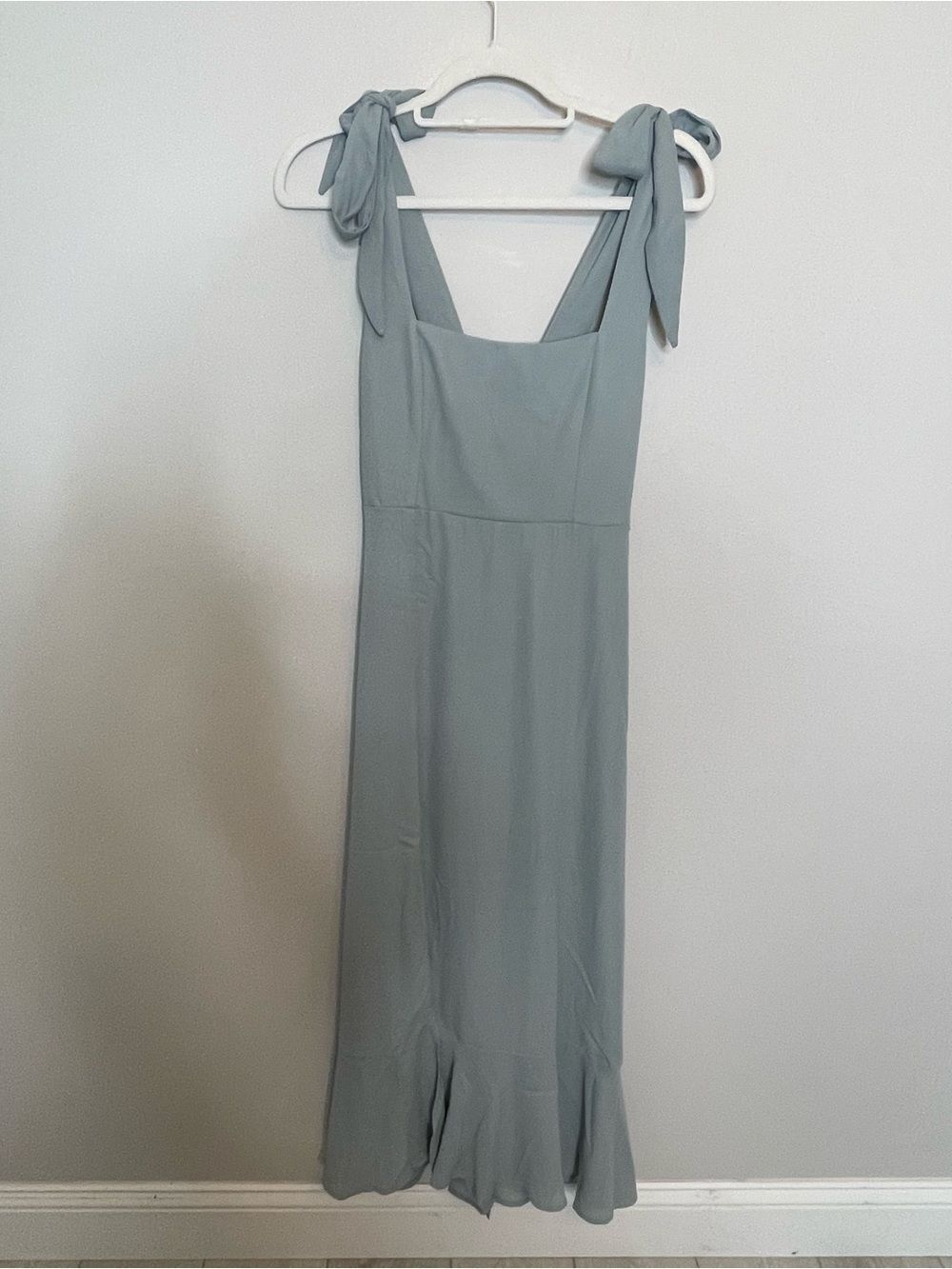 $180 Show Me Your Mumu Claire Midi Dress ~ Deep Sage Chiffon Bridal NWT Small - Picture 6 of 9